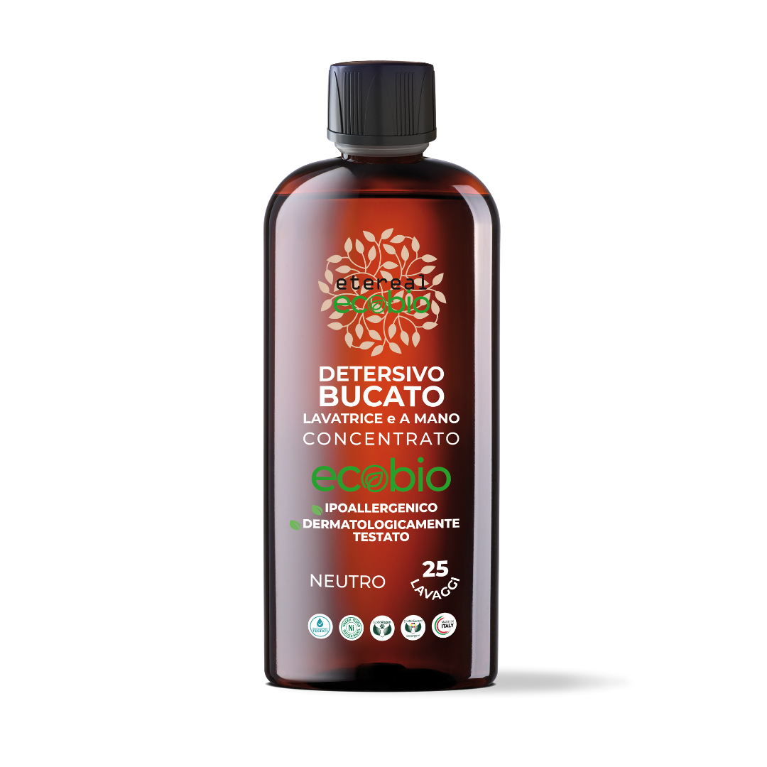 Detersivo liquido per bucato lavatrice e a mano Ecobio concentrato 1 lt.
