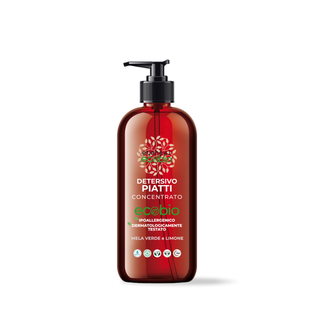 Detergente Piatti Ecobio Concentrato alla Mela Verde e Limone 500 ml
