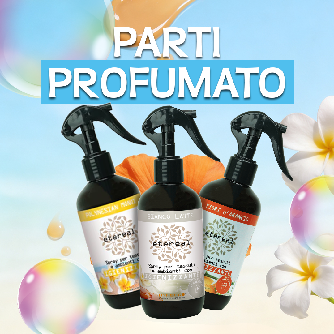 Parti Profumato - 3 Spray per Tessuti e Ambiente